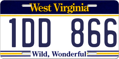 WV license plate 1DD866