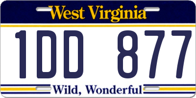 WV license plate 1DD877
