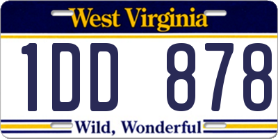 WV license plate 1DD878