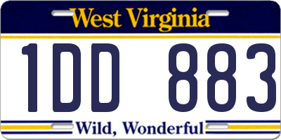 WV license plate 1DD883