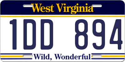 WV license plate 1DD894