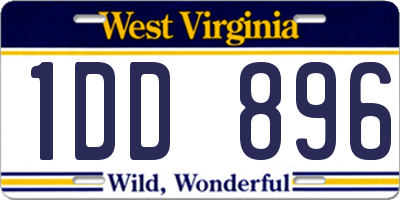 WV license plate 1DD896