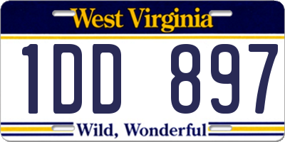 WV license plate 1DD897