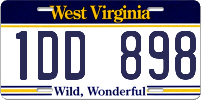 WV license plate 1DD898