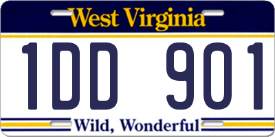 WV license plate 1DD901