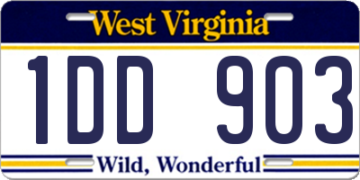 WV license plate 1DD903