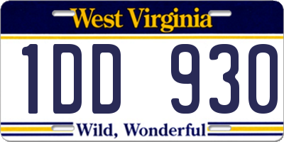 WV license plate 1DD930