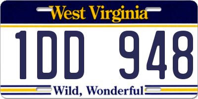 WV license plate 1DD948