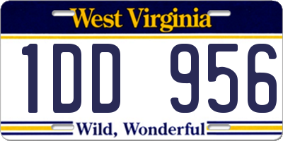 WV license plate 1DD956