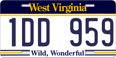 WV license plate 1DD959