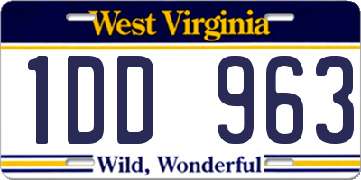 WV license plate 1DD963