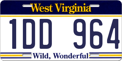WV license plate 1DD964