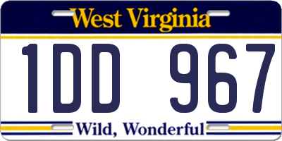 WV license plate 1DD967