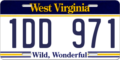 WV license plate 1DD971