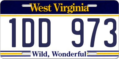 WV license plate 1DD973