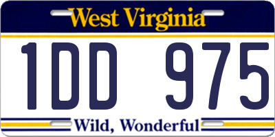 WV license plate 1DD975
