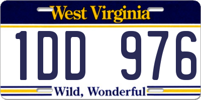 WV license plate 1DD976