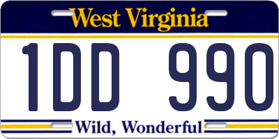 WV license plate 1DD990