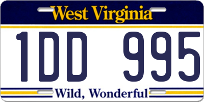 WV license plate 1DD995