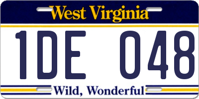 WV license plate 1DE048