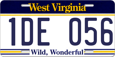 WV license plate 1DE056