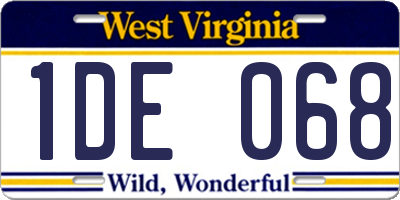 WV license plate 1DE068