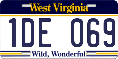 WV license plate 1DE069