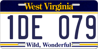 WV license plate 1DE079