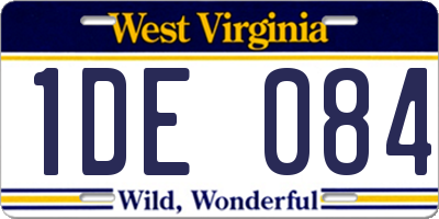 WV license plate 1DE084