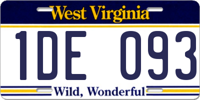 WV license plate 1DE093