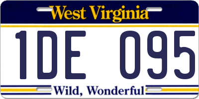 WV license plate 1DE095