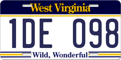 WV license plate 1DE098