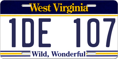 WV license plate 1DE107