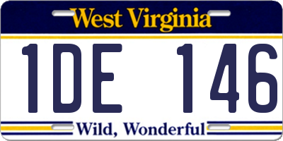 WV license plate 1DE146