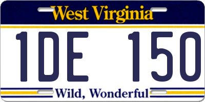 WV license plate 1DE150