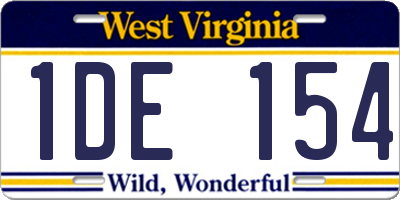 WV license plate 1DE154