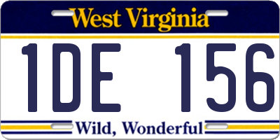 WV license plate 1DE156
