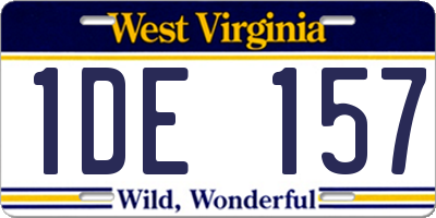 WV license plate 1DE157
