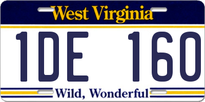 WV license plate 1DE160