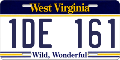 WV license plate 1DE161