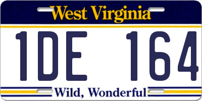 WV license plate 1DE164