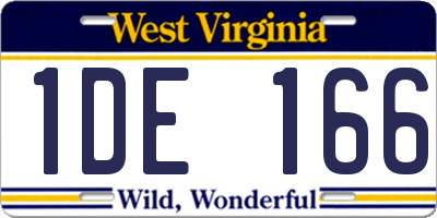 WV license plate 1DE166