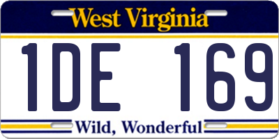 WV license plate 1DE169