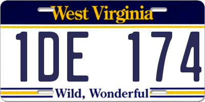WV license plate 1DE174