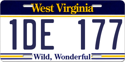 WV license plate 1DE177