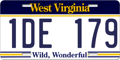 WV license plate 1DE179