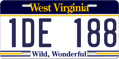 WV license plate 1DE188