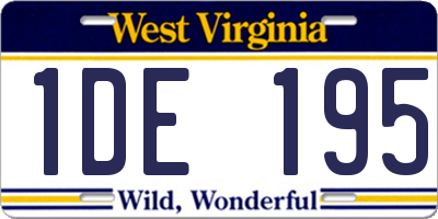 WV license plate 1DE195