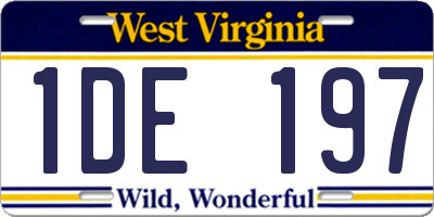 WV license plate 1DE197