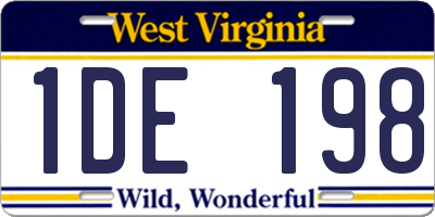 WV license plate 1DE198